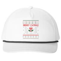 Funny Merry Catmas Ugly Christmas Snapback Five-Panel Rope Hat