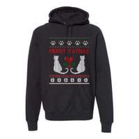 Funny Merry Catmas Ugly Christmas Premium Hoodie