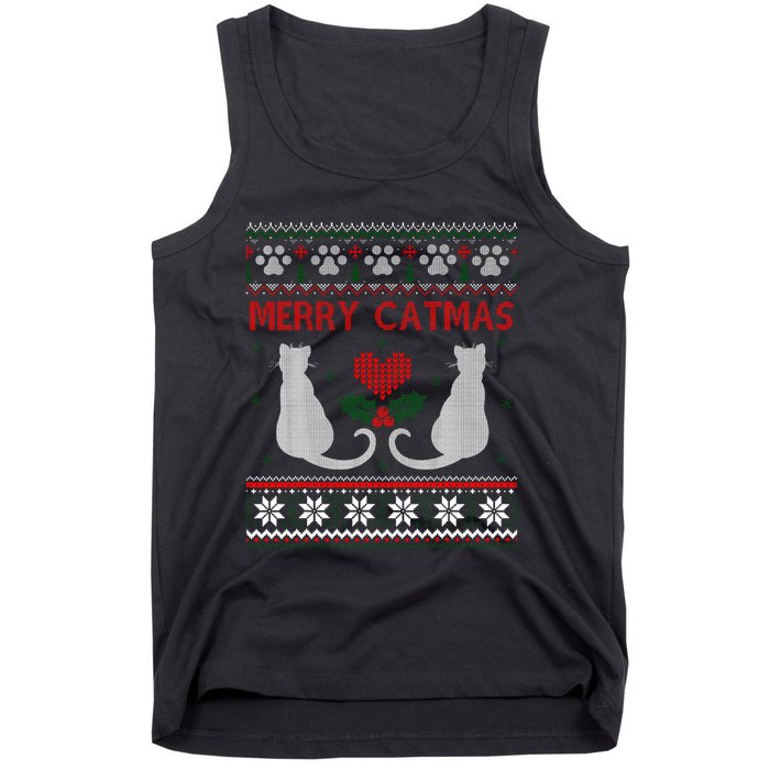 Funny Merry Catmas Ugly Christmas Tank Top