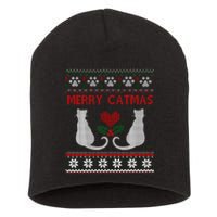 Funny Merry Catmas Ugly Christmas Short Acrylic Beanie