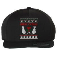 Funny Merry Catmas Ugly Christmas Wool Snapback Cap