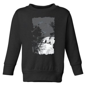 Full Moon Crow Gloomy Forest Costume Awesome Halloween Gift Toddler Sweatshirt