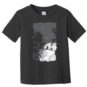 Full Moon Crow Gloomy Forest Costume Awesome Halloween Gift Toddler T-Shirt