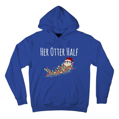 Funny Matching Couple His And Her Otter Half Ugly Christmas Gift Hoodie