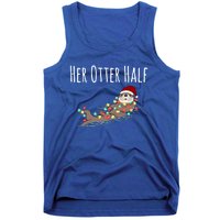 Funny Matching Couple His And Her Otter Half Ugly Christmas Gift Tank Top