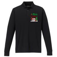 Funny Matching Camping Lighting Santa Camper RV ChristmasGift Performance Long Sleeve Polo