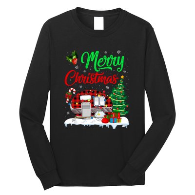 Funny Matching Camping Lighting Santa Camper RV ChristmasGift Long Sleeve Shirt