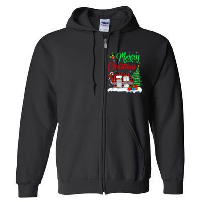 Funny Matching Camping Lighting Santa Camper RV ChristmasGift Full Zip Hoodie