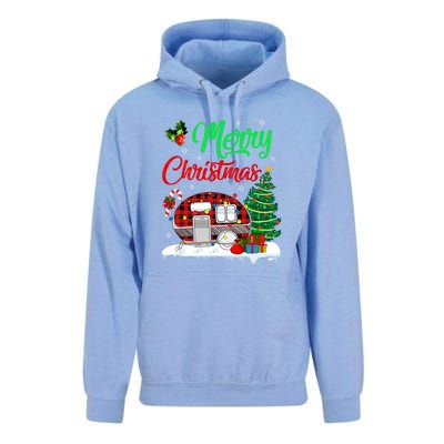 Funny Matching Camping Lighting Santa Camper RV ChristmasGift Unisex Surf Hoodie