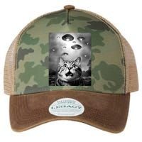 Funny Meme Cat Selfie With Alien Ufos Funny Cat Lovers Aliens Ufo Legacy Tie Dye Trucker Hat