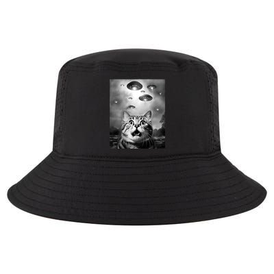 Funny Meme Cat Selfie With Alien Ufos Funny Cat Lovers Aliens Ufo Cool Comfort Performance Bucket Hat