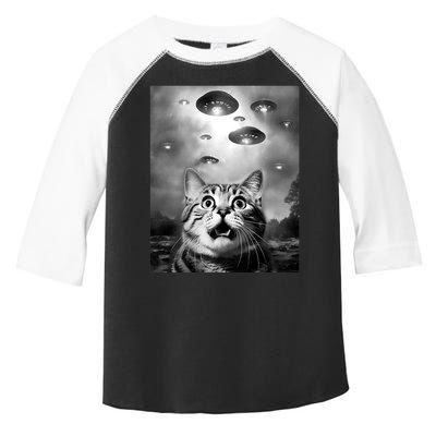 Funny Meme Cat Selfie With Alien Ufos Funny Cat Lovers Aliens Ufo Toddler Fine Jersey T-Shirt