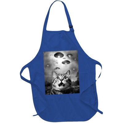 Funny Meme Cat Selfie With Alien Ufos Funny Cat Lovers Aliens Ufo Apron