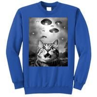 Funny Meme Cat Selfie With Alien Ufos Funny Cat Lovers Aliens Ufo Sweatshirt