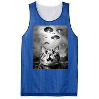 Funny Meme Cat Selfie With Alien Ufos Funny Cat Lovers Aliens Ufo Mesh Reversible Basketball Jersey Tank