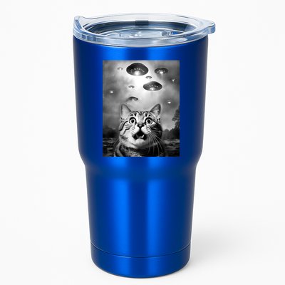 Funny Meme Cat Selfie With Alien Ufos Funny Cat Lovers Aliens Ufo Tumbler