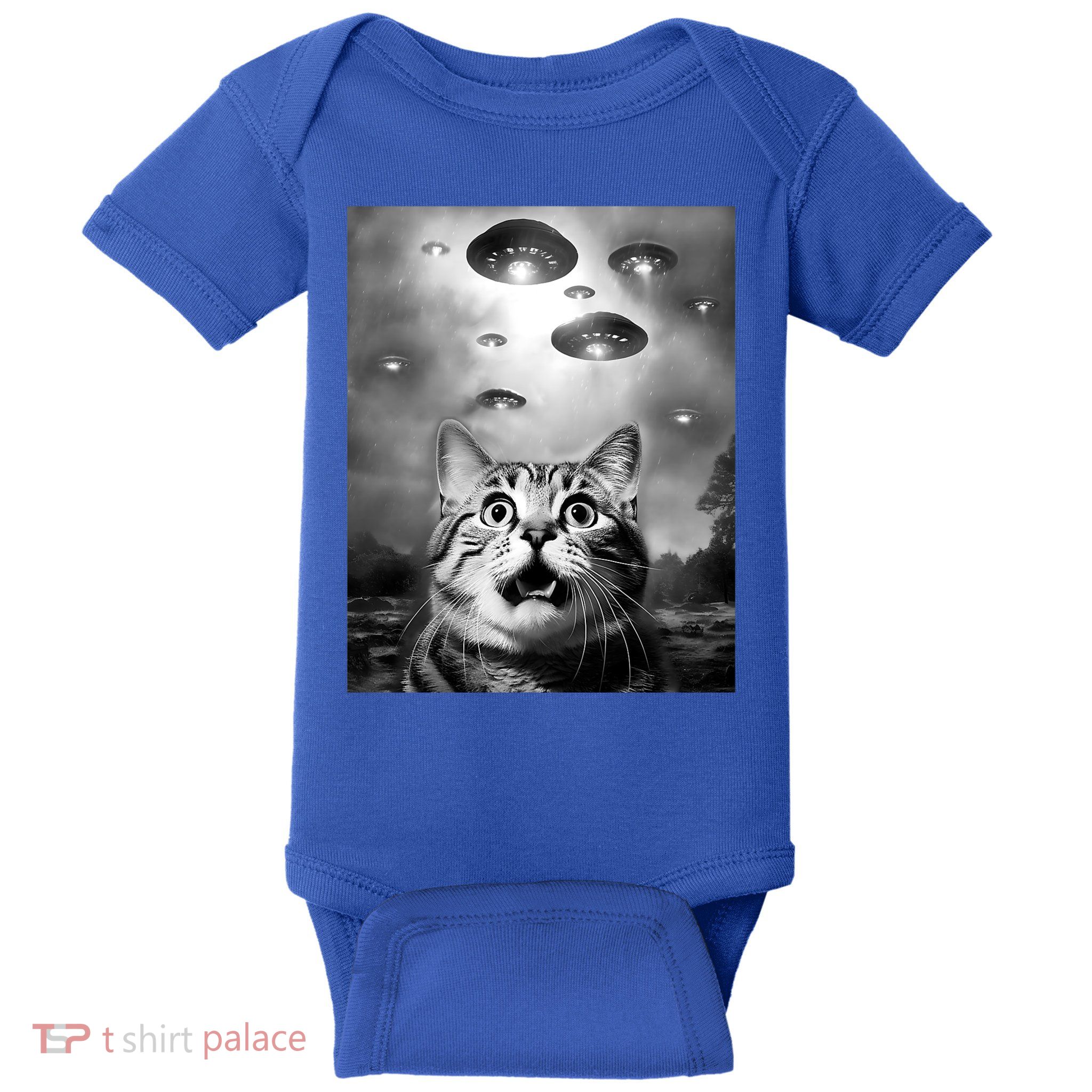 Funny Meme Cat Selfie With Alien Ufos Funny Cat Lovers Aliens Ufo Baby Bodysuit