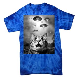 Funny Meme Cat Selfie With Alien Ufos Funny Cat Lovers Aliens Ufo Tie-Dye T-Shirt