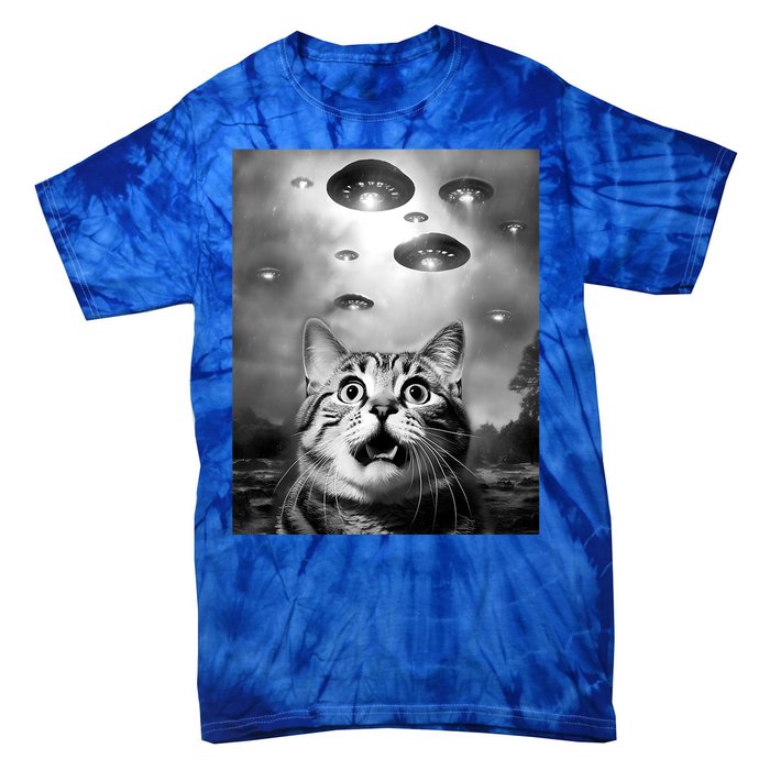 Funny Meme Cat Selfie With Alien Ufos Funny Cat Lovers Aliens Ufo Tie-Dye T-Shirt