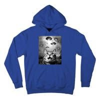 Funny Meme Cat Selfie With Alien Ufos Funny Cat Lovers Aliens Ufo Tall Hoodie