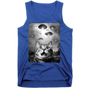 Funny Meme Cat Selfie With Alien Ufos Funny Cat Lovers Aliens Ufo Tank Top