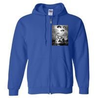 Funny Meme Cat Selfie With Alien Ufos Funny Cat Lovers Aliens Ufo Full Zip Hoodie