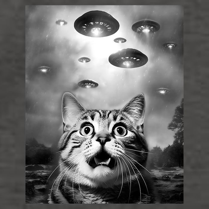 Funny Meme Cat Selfie With Alien Ufos Funny Cat Lovers Aliens Ufo Vector Backpack