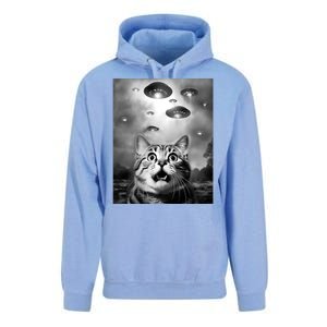 Funny Meme Cat Selfie With Alien Ufos Funny Cat Lovers Aliens Ufo Unisex Surf Hoodie