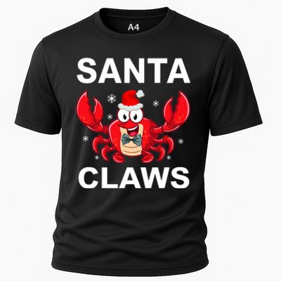 Funny Merry Christmas Santa Claw Crab Crustacean Claus Xmas Cooling Performance Crew T-Shirt