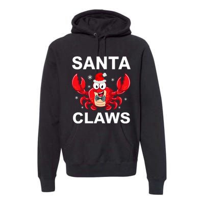 Funny Merry Christmas Santa Claw Crab Crustacean Claus Xmas Premium Hoodie