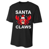 Funny Merry Christmas Santa Claw Crab Crustacean Claus Xmas Performance Sprint T-Shirt