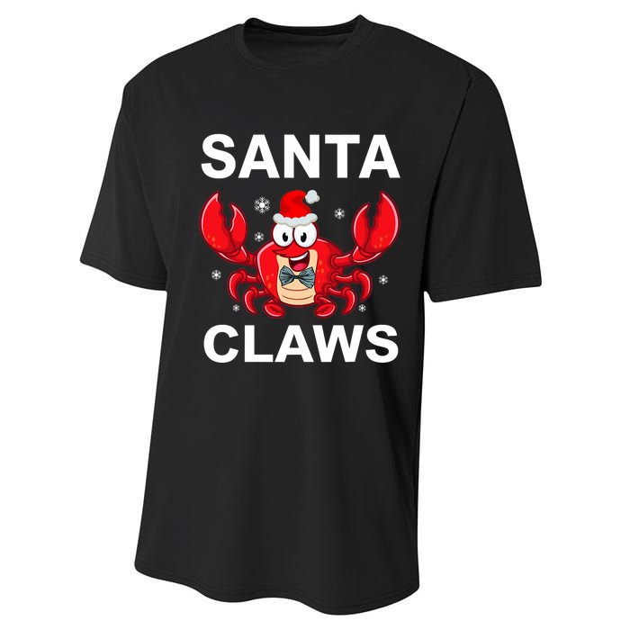 Funny Merry Christmas Santa Claw Crab Crustacean Claus Xmas Performance Sprint T-Shirt