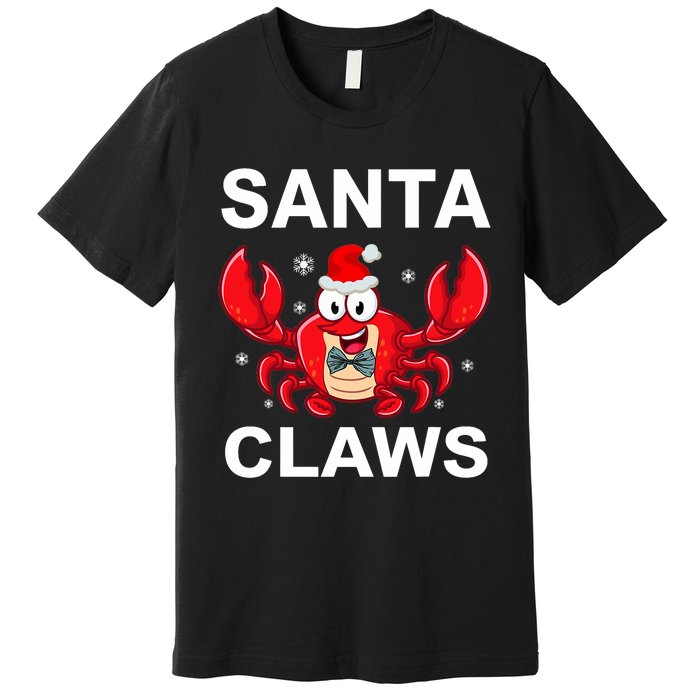 Funny Merry Christmas Santa Claw Crab Crustacean Claus Xmas Premium T-Shirt