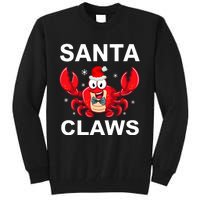 Funny Merry Christmas Santa Claw Crab Crustacean Claus Xmas Tall Sweatshirt