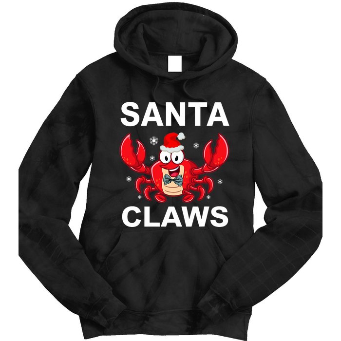 Funny Merry Christmas Santa Claw Crab Crustacean Claus Xmas Tie Dye Hoodie