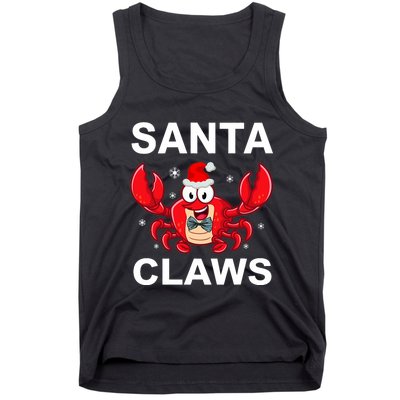 Funny Merry Christmas Santa Claw Crab Crustacean Claus Xmas Tank Top