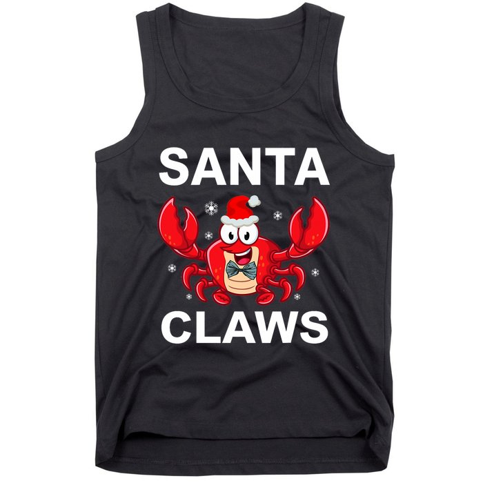 Funny Merry Christmas Santa Claw Crab Crustacean Claus Xmas Tank Top