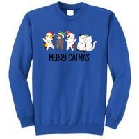 Funny Merry Catmas Cat Mom Dad Lover Xmas With Santa Hats Gift Sweatshirt