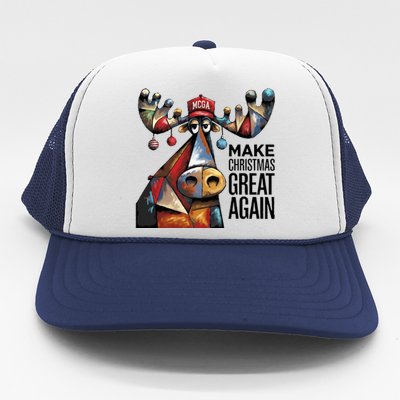 Funny Make Christmas Great Again Moose Trump Election Win Trucker Hat