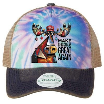 Funny Make Christmas Great Again Moose Trump Election Win Legacy Tie Dye Trucker Hat