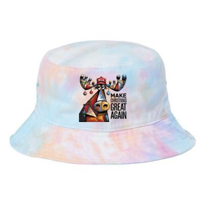 Funny Make Christmas Great Again Moose Trump Election Win Tie Dye Newport Bucket Hat