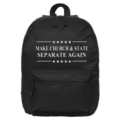 Funny Make Church And State Separate Again Political Activist Gift 16 in Basic Backpack