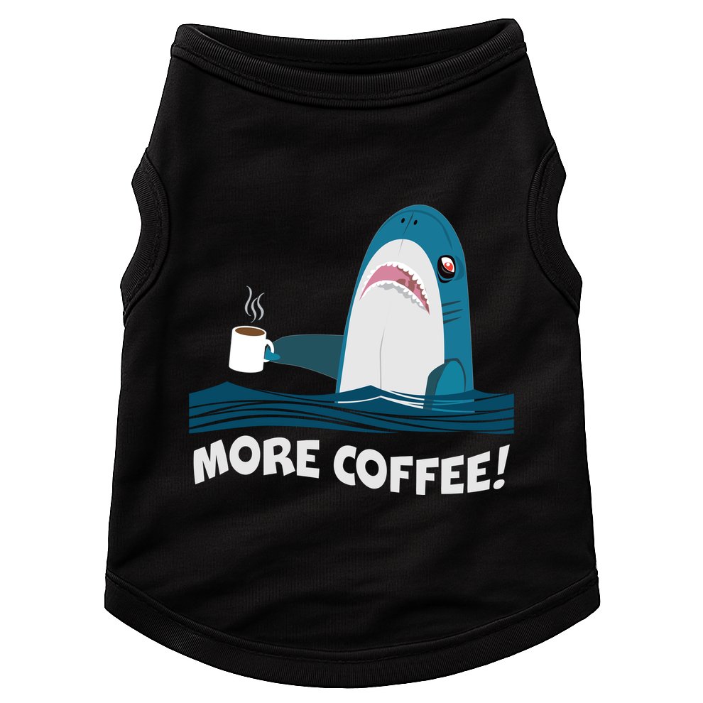 Funny More Coffee Shark Doggie Tank