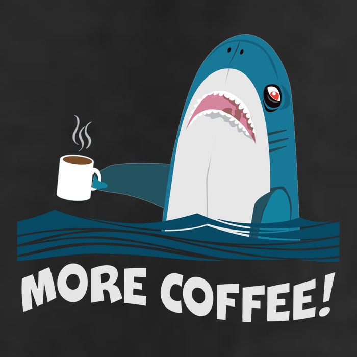 Funny More Coffee Shark 25L Jumbo Tote