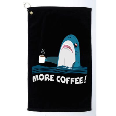 Funny More Coffee Shark Golf Towel