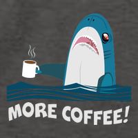 Funny More Coffee Shark Vector Backpack