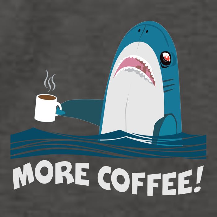 Funny More Coffee Shark Vector Backpack