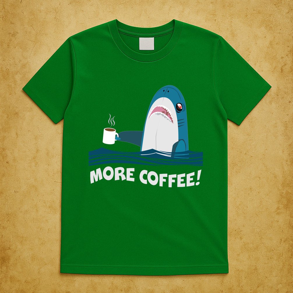Funny More Coffee Shark T-Shirt