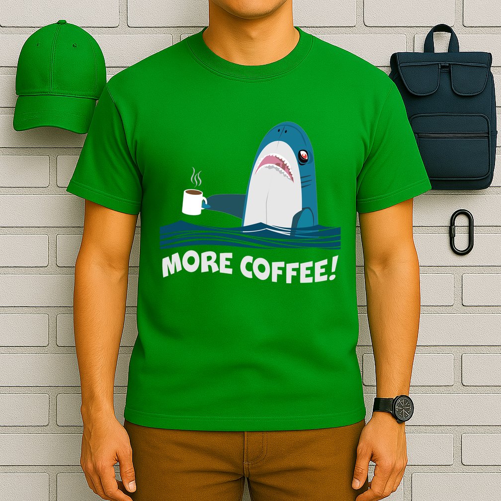 Funny More Coffee Shark T-Shirt