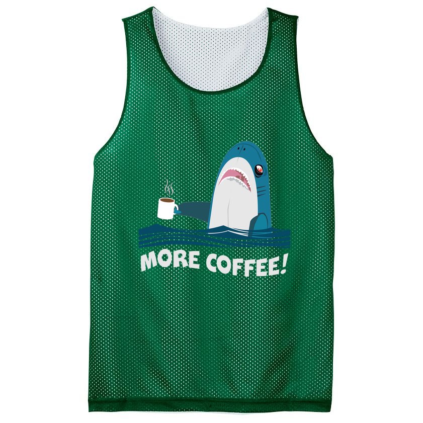 Funny More Coffee Shark Mesh Reversible Basketball Jersey Tank